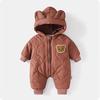 Winter Baby Outwear Clothing Fur Lining Warm Toddler Girl's Boy's Rompers Cartoon Bear Infant Jumpsuit