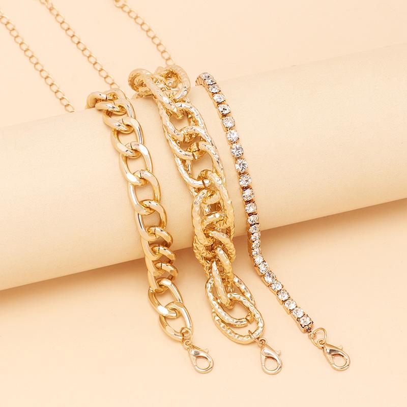 European & American Hip-Hop Choker Bracelet: Multi-Layer Metal Chain with Unique Design