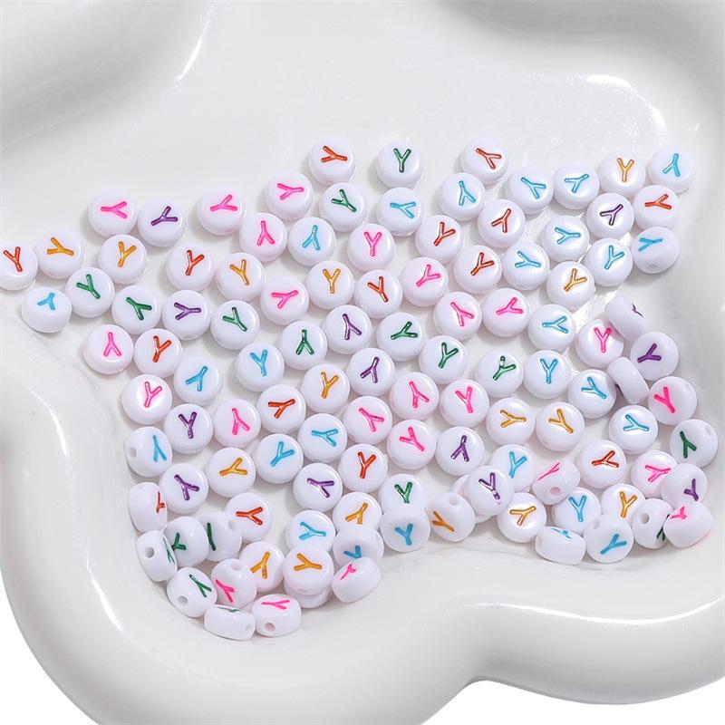 4x7mm Acrylic English Letter Beads for DIY Kids' Educational Jewelry, Bracelets, and Necklaces.