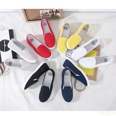 Large Size Women Flats Loafers Canvas Slip On Flat Shoes Woman Sneakers White Casual Shoes Black Ladies Shoes Espadrilles