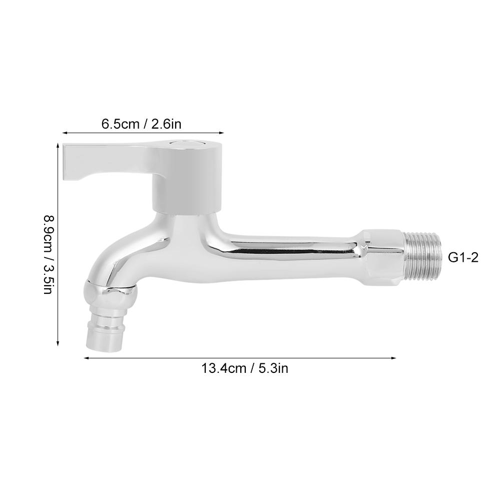 G1 2in Copper Electroplating Single Cold Faucet Washing Machine Faucet Tap for Home UseLong Type 49213