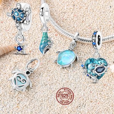 New Ocean Seriescopper Charms Pendants Fit Original Bracelet Diy Beads Making Jewelry Gifts Sea Turtle Starfish