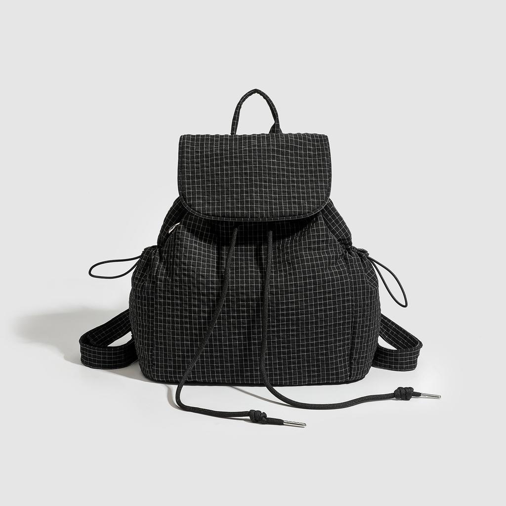 Zaino alla moda, leggero e retrò con grande capacità, borsa da scuola a scacchi casual e versatile per il pendolare