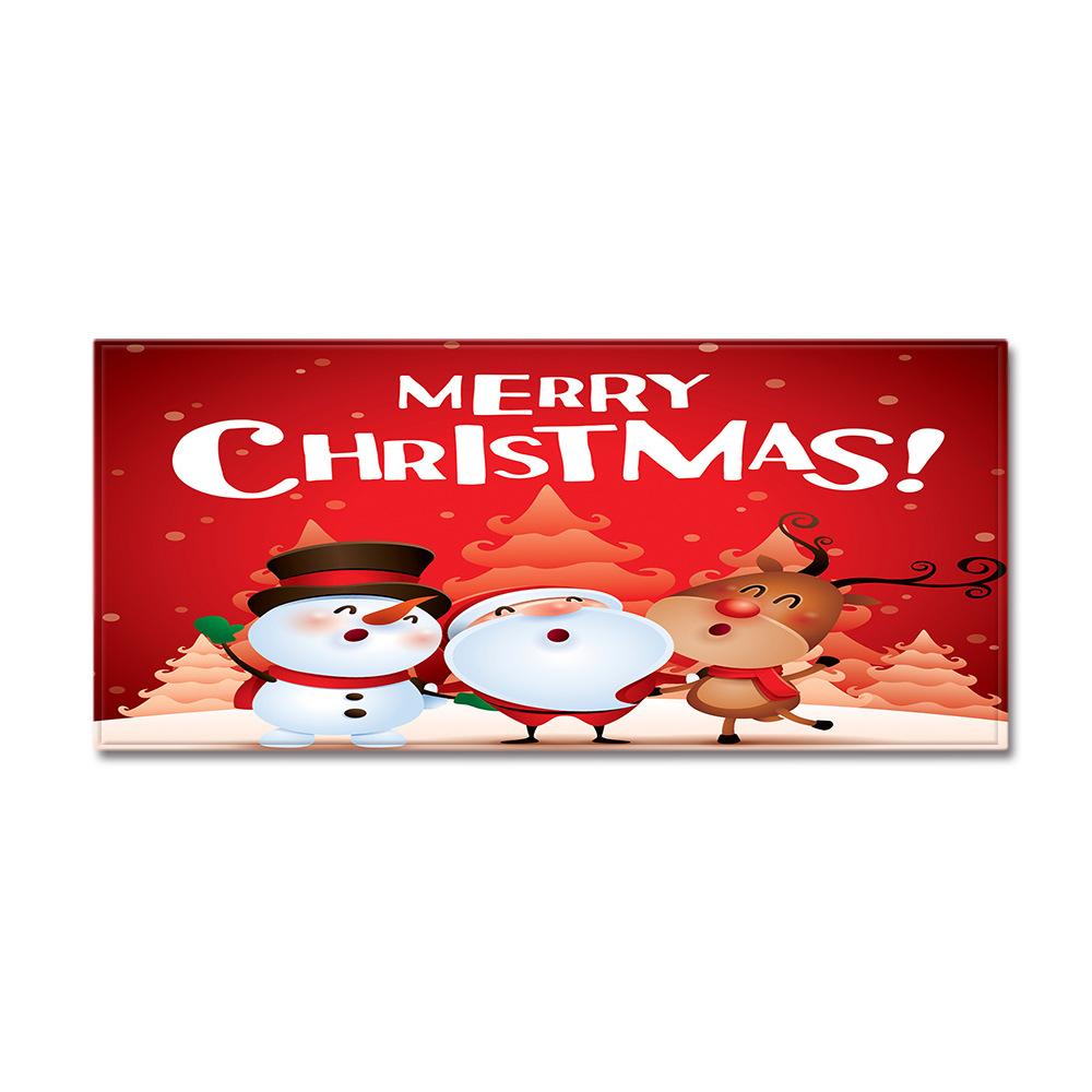 Christmas Household Bathroom Absorbent Non-Slip Mat Living Room Kitchen Sand Carpet Doormat Long Floor Mat