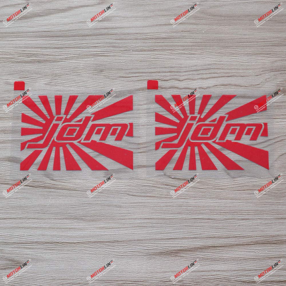

2pcs Red 4 JDM Japanese Rising Sun Flag Car Decal Vinyl Sticker for Honda Toyota Mazda Die Cut No Background