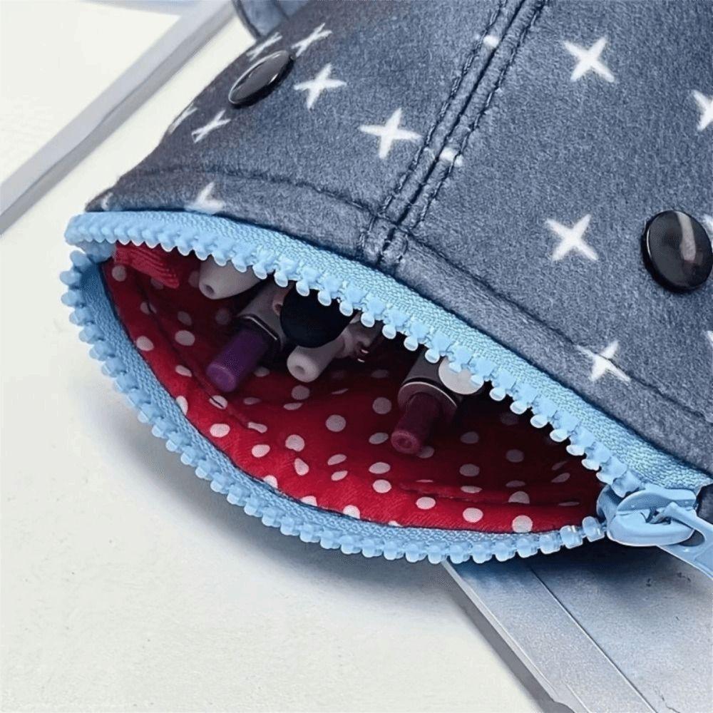 Large Capacity Shark Pencil Case Kawaii Pencil Holder Storage Bag Animal Stationery Pouch Office
