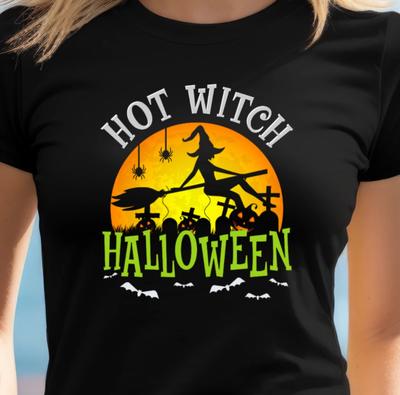 Hot Witch Halloween Tee | Sexy Fall Halloween T-Shirt, Spooky Ladies Shirt