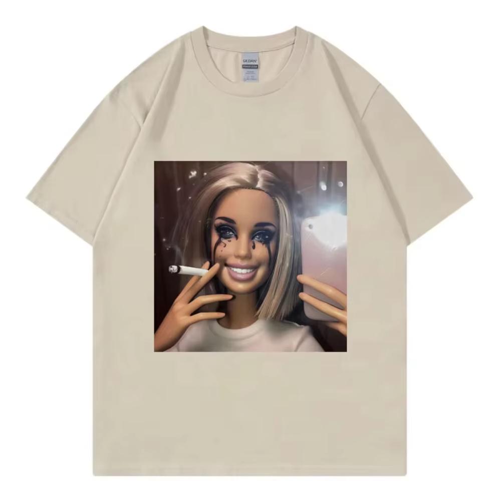 What Is Love Funny Disgusting Doll Face Meme Tshirt Gothic Fashion Short Sleeve Tshirt Unisexs Women Casual Oversized T Shirts