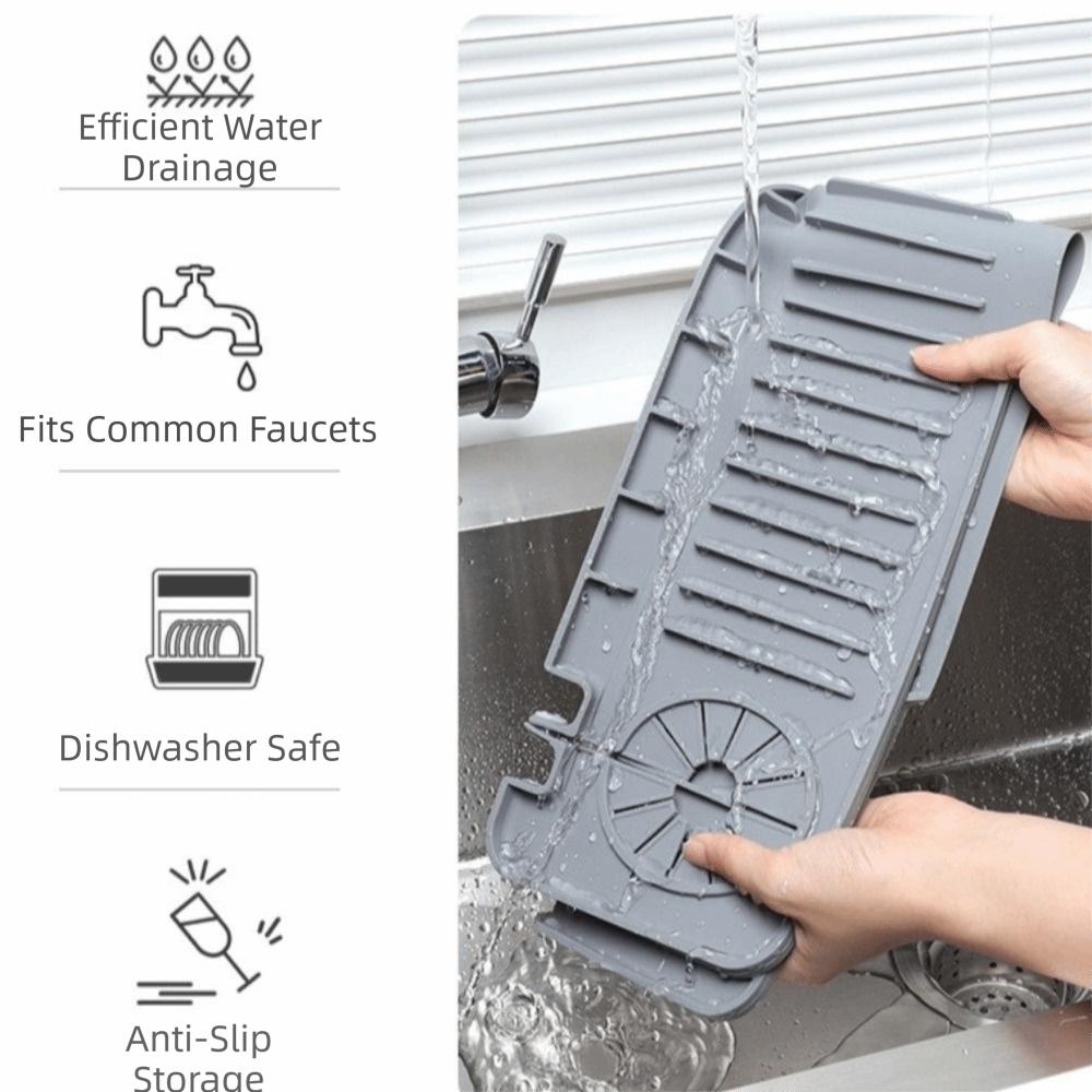 Splash-Proof Sink Splash Pad Unilateral Side Hole Kitchen Sink Draining Pad Countertop Use