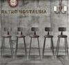 Retro American Solid Wood & Iron Bar Stool with Backrest