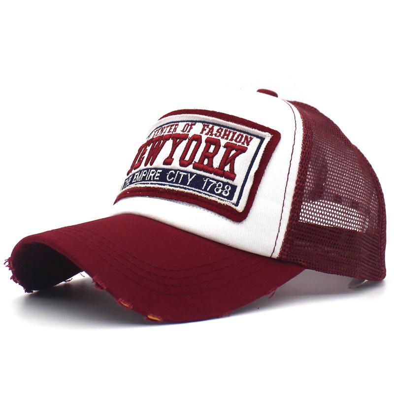 

NEWYORK Mesh Baseball Cap For Men Women Summer Breathable Mens Caps And Hats Casquette Homme Gorra Hip Hop Trucker Hat Snap Back 56-60cm