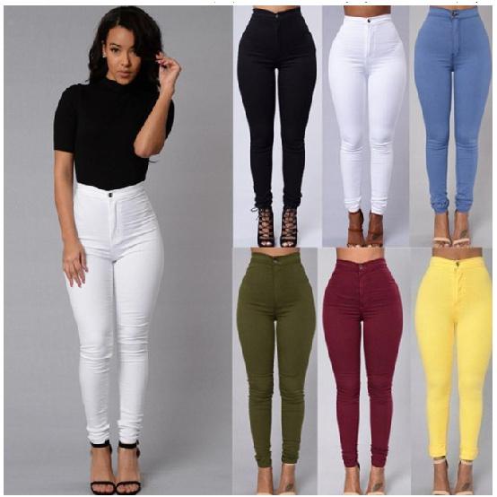 Women's Thin Stretch Candy Color Slim Fit Casual Denim Jeans