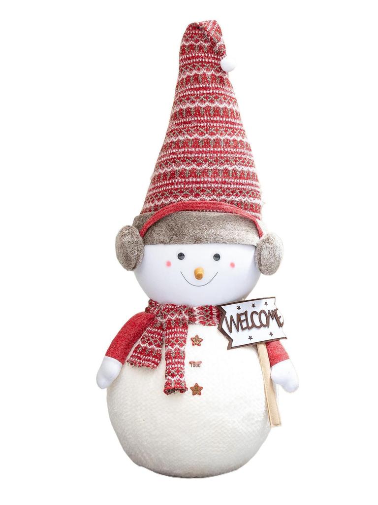 Christmas Snowman Plush Ornaments and Santa Doll Photo Props for Store Displays