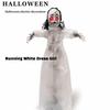 White Clothes Swing Hanging Ghost Walking Girl Doll Sound Activated Outdoor Prop Scary Doll  Party