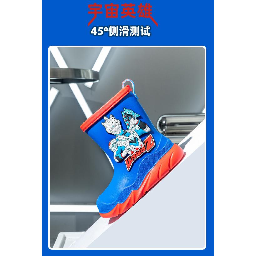 Boys' Rain Boots Ultraman Kindergarten Outdoor Thick-Soled Zero Children's Rain Shoes Toddler Lightweight Non-Slip Waterproof Rubber Shoes