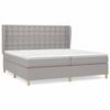 3128869 vidaXL Lit à sommier tapissier avec matelas Gris clair 200x200cm Tissu