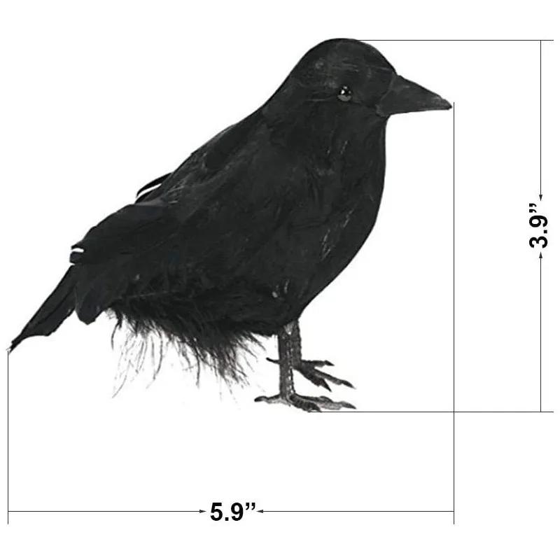 2025 Schwarzer Rabe Tierfigur Vogel Jagd Lockvogel Dekoration Für Party Rabe Requisite Gruselige Zubehör Halloween Dekorationen Für Zuhause