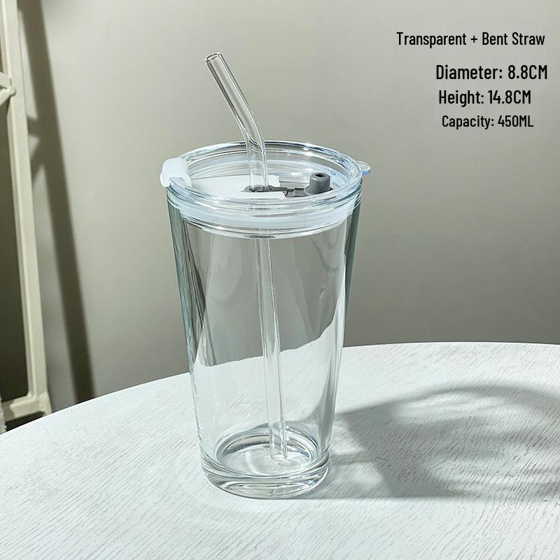 

Стильный стакан с соломинкой в стиле Инс для холодных напитков с крышкой – Идеально подходит для сока, латте, кофе, молока или чая. Default