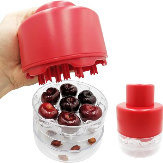 

2 шт., инструмент для удаления нескольких вишневых косточек для нескольких вишен, пищевая противоскользящая основа, быстрое удаление вишневых косточек, большая емкость
