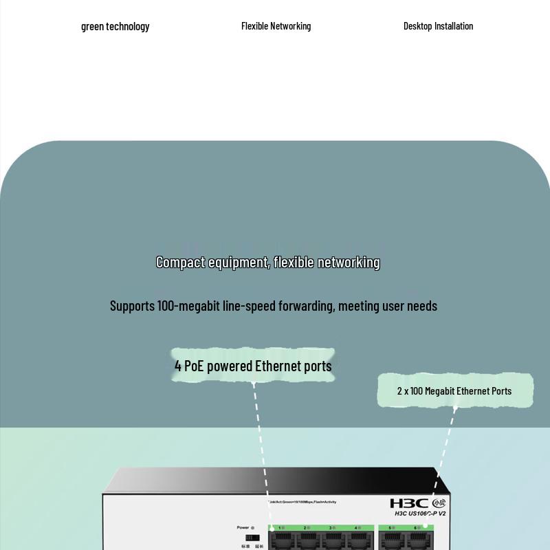 H3C US106C-P V2 100Mbps PoE Switch