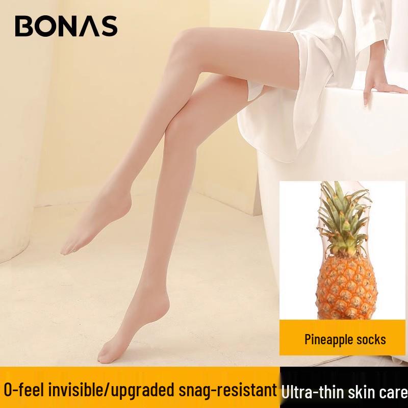 

BonaSi Women s Nude Pineapple Stockings, Leg-Enhancing, Ultra-Thin, Anti-Snag Pantyhose for Spring/Summer 15D Slim Fit (80-120 lbs)