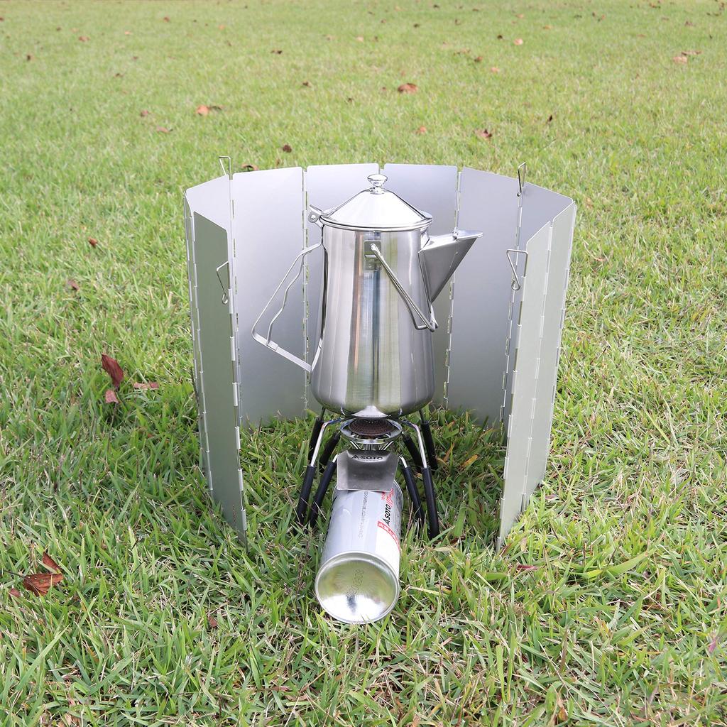 SUNDRY Windscreen L Fixed with 4 Pegs Windproof Windbreak Aluminum Lightweight Foldable 10 Panels