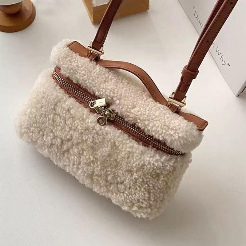 Autumn Winter Lamb Fur Velvet Lunch Box Bag Women'S Handbag Oulder Crossbody Bag