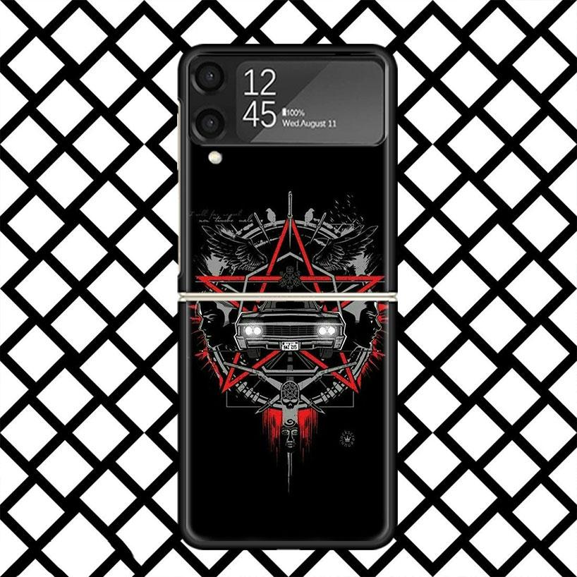 Babaite Supernatural SPN Dean And Sam Phone Case For Samsung Z Flip 7 6 5 4 3 Galaxy ZFLIP7 ZFlip6 5G Flip5 Flip4 Flip3 5g Black