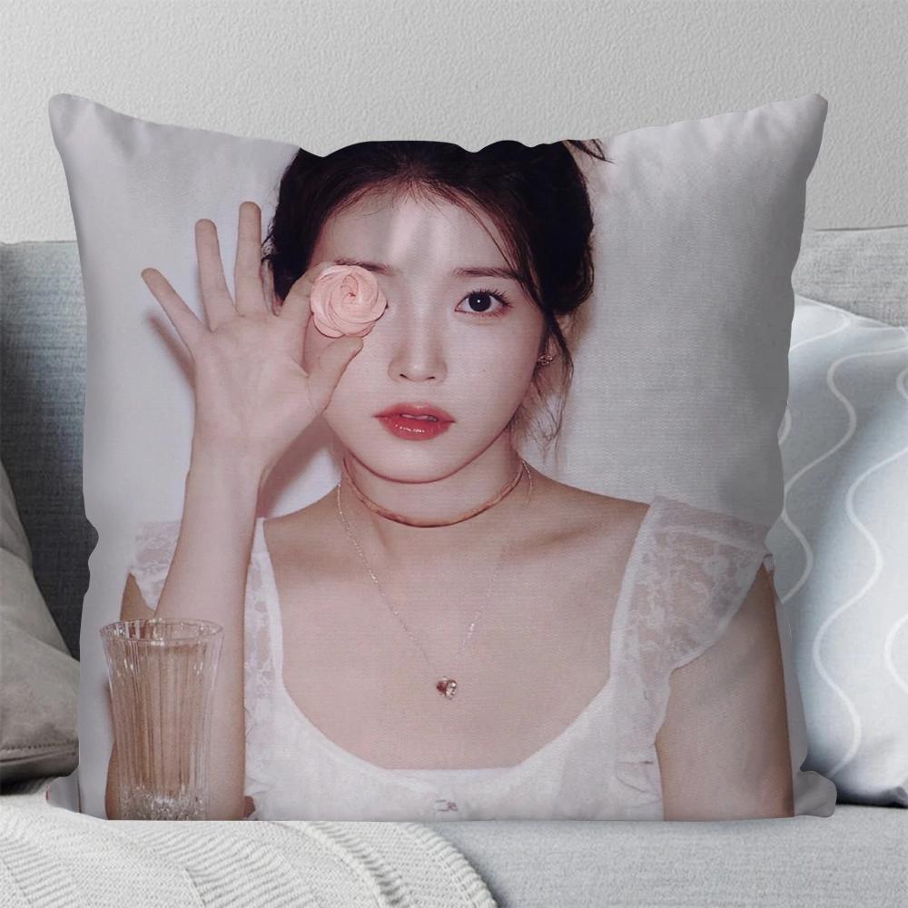 1pc Korean Singer IU Pillow Case Square Pillow Bedroom Sofa Leisure Comfort Cushion Car Living Room Home Decoration 40X40