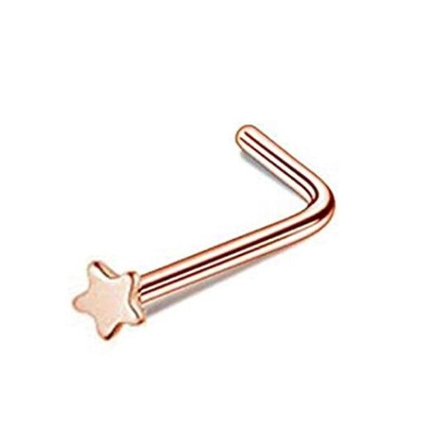 Stainless Steel L Shaped Nose Rings Cz Nose Stud Body Piercing Jewelry