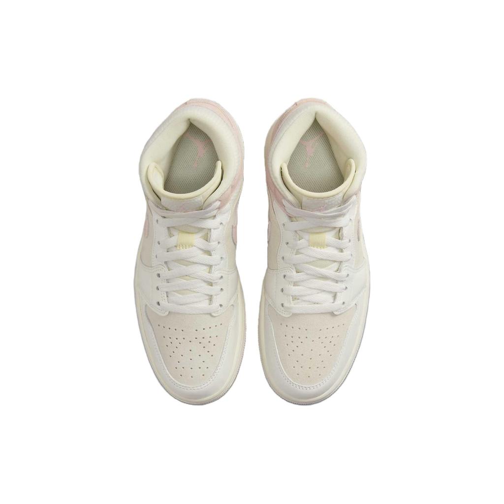 Baskets Air Jordan 1 Mid SE Seersucker Femme Crème Lait de Coco Voile FQ1926-161