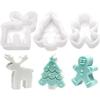 Christmas Silicone Candle Molds Elk Tree Snowflake Gingerbread Man for DIY Festive Candles Non-Stick Holiday Decoration Supplies