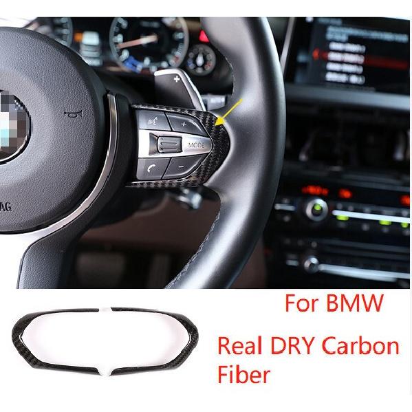 For BMW M3 F80 M4 F82 Real Dry Carbon Fiber Steering Wheel Button Cover Trim