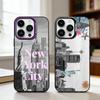 Lovely City N-New Y-York Phone Case For iPhone17 16 15 14 13 12 Pro Max Grey Black Matte Laser Metallic Aurora Funda