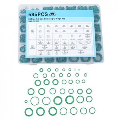 595 Pcs Metric/SAE AC O-Ring Kit with 36 Size Rubber Seals Range 3-22mm