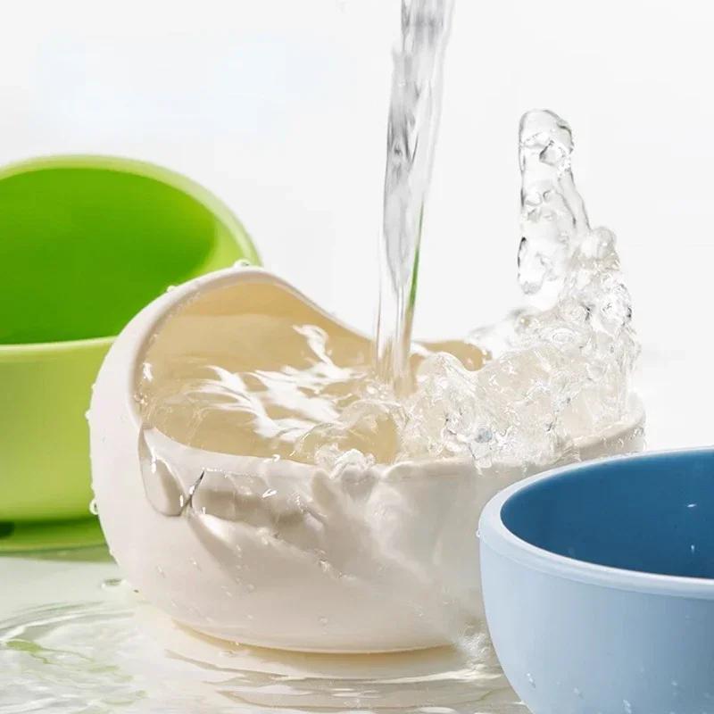 Baby Feeding Bowl Food Grade Silicone Anti Drop Snack Bowls Training Toddler Children's Tableware Solid Color Durable Plates