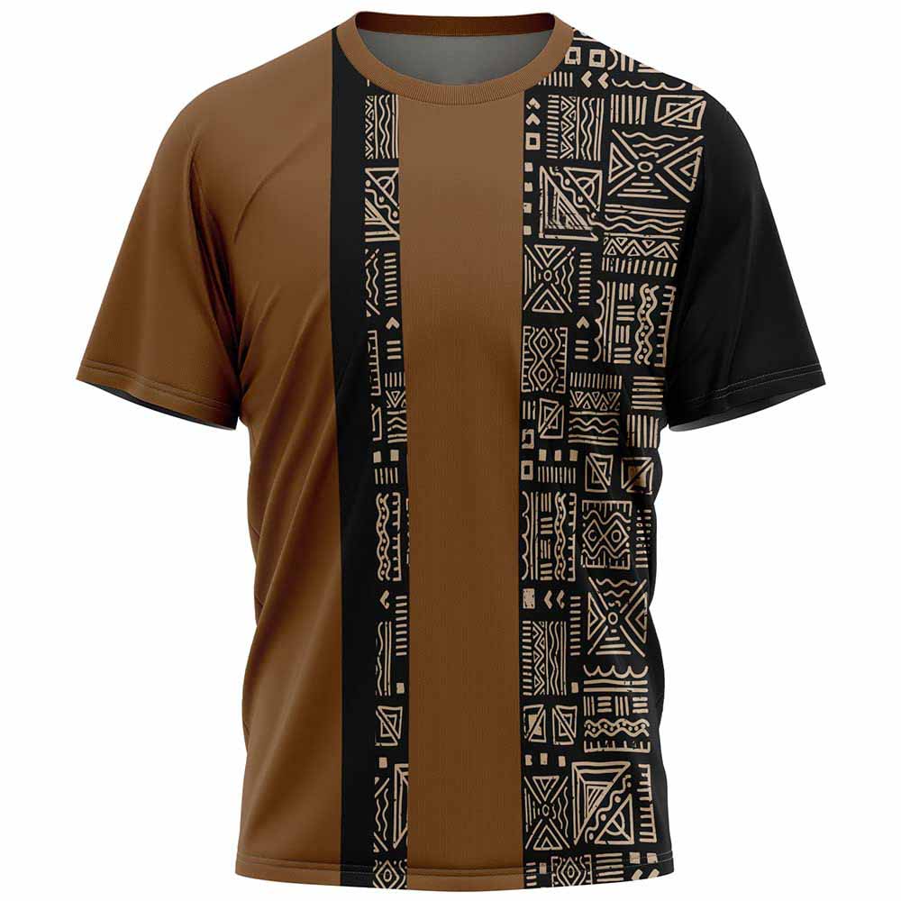 Vintage African Style Ethnic Tribal 3D Print Oversized T-shirts Summer Round Neck Fashionable Casual Short Sleeved Men's T-shirts