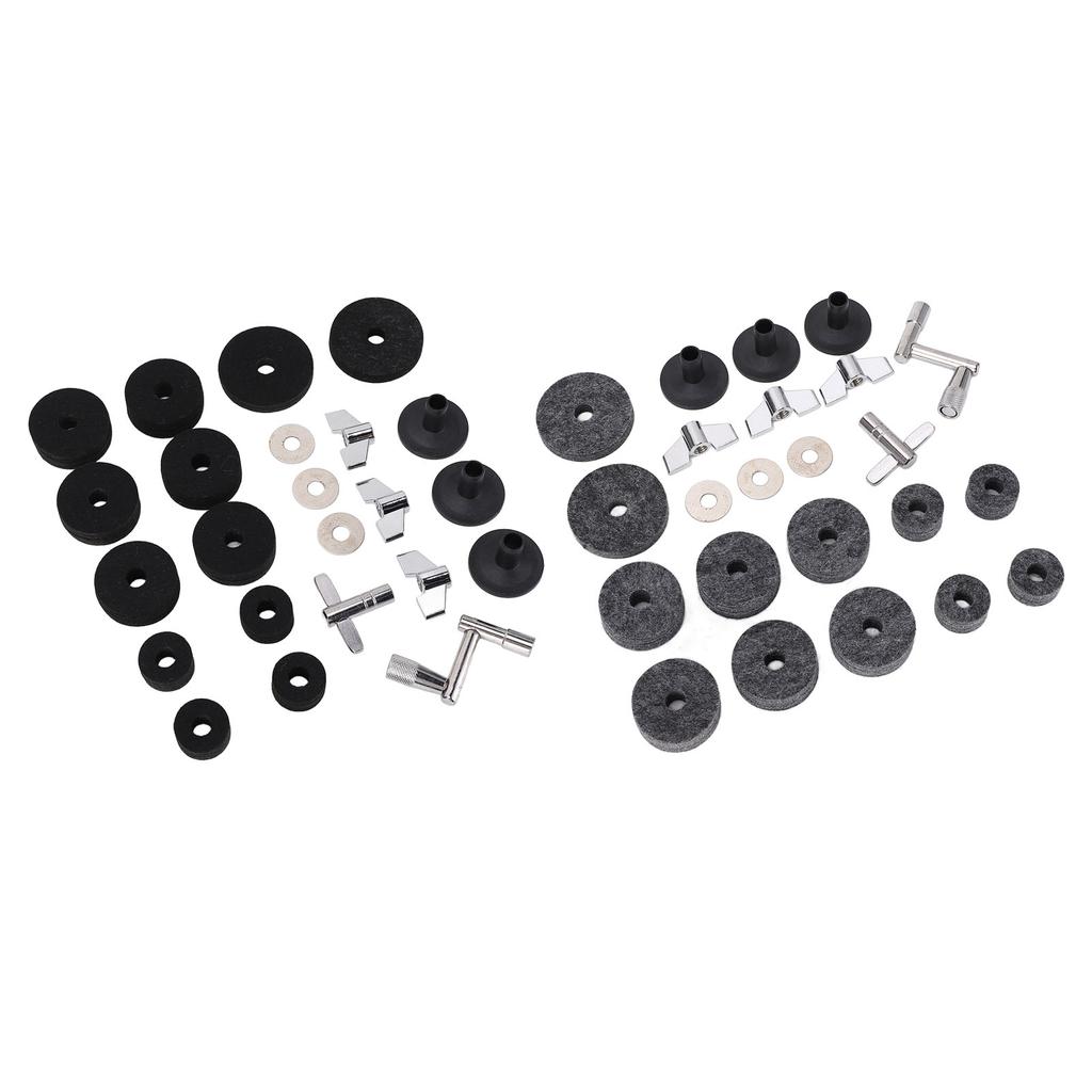 23 Pieces Cymbal Replacement Accessories Non Slip 2.5cm 4cm 5cm Felt Pads Drum Cymbal Sleeves Nuts W