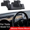 Support de téléphone en silicone pour Tesla Model Y 2020-2026 Modèle 3 Accessoires 2017-2026 Fonctionne également comme un support d'aération et un porte-lunettes de soleil