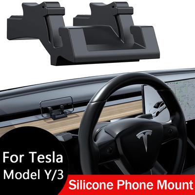 Silicone Phone Mount For Tesla Model Y 2020-2026 Model 3 Accessories 2017-2026 Also Functions As a Vent Hook and Sunglass Holder
