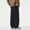 American Retro Trendy Brand Splicing Scimitar Casual Pants Men's New Loose Wide Legs Solid Color Simple Long Pants