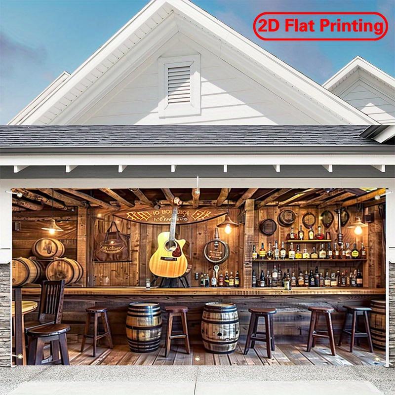 2D plane 1 piece of western salon-themed garage door banner suitable for parties and business events