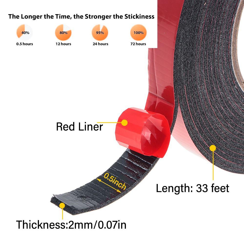 X 16.4 Ft for Car, Wall Sticker 2 Sided Heavy Duty0.08 Inch Thick Double Sided Tape Mounting Tape Foam Tape Strong Adhesive
