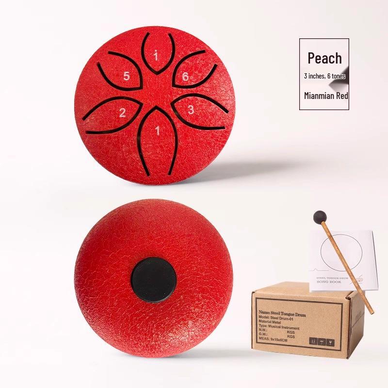 

3-inch 6-tone Mini Steel Tongue Drum красный