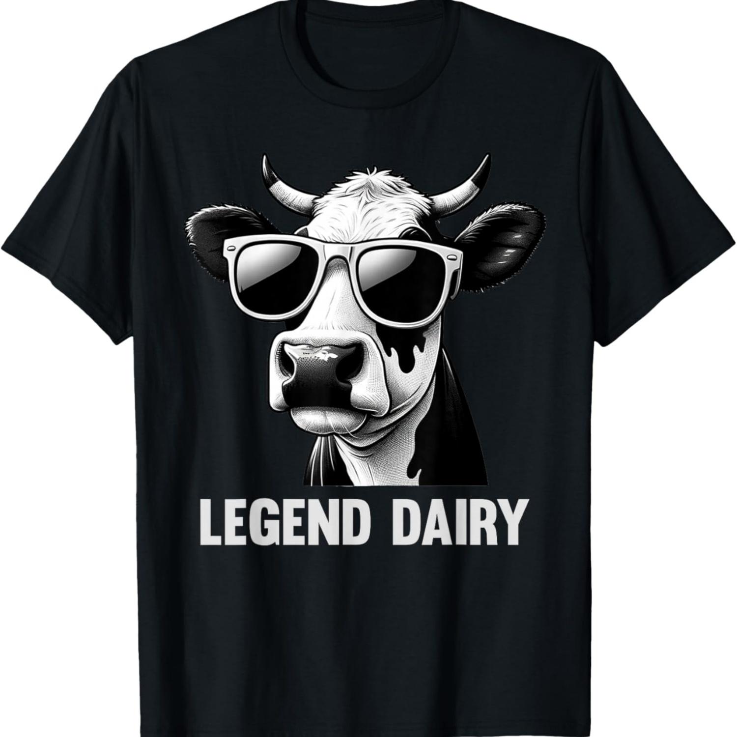 Легендарный Молочный Смешной Фермер Корова Фермер Каламбур Графическая Футболка XXXXXL чёрный