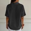 Chemise à manches courtes boutonnée et col pour femme -couleur