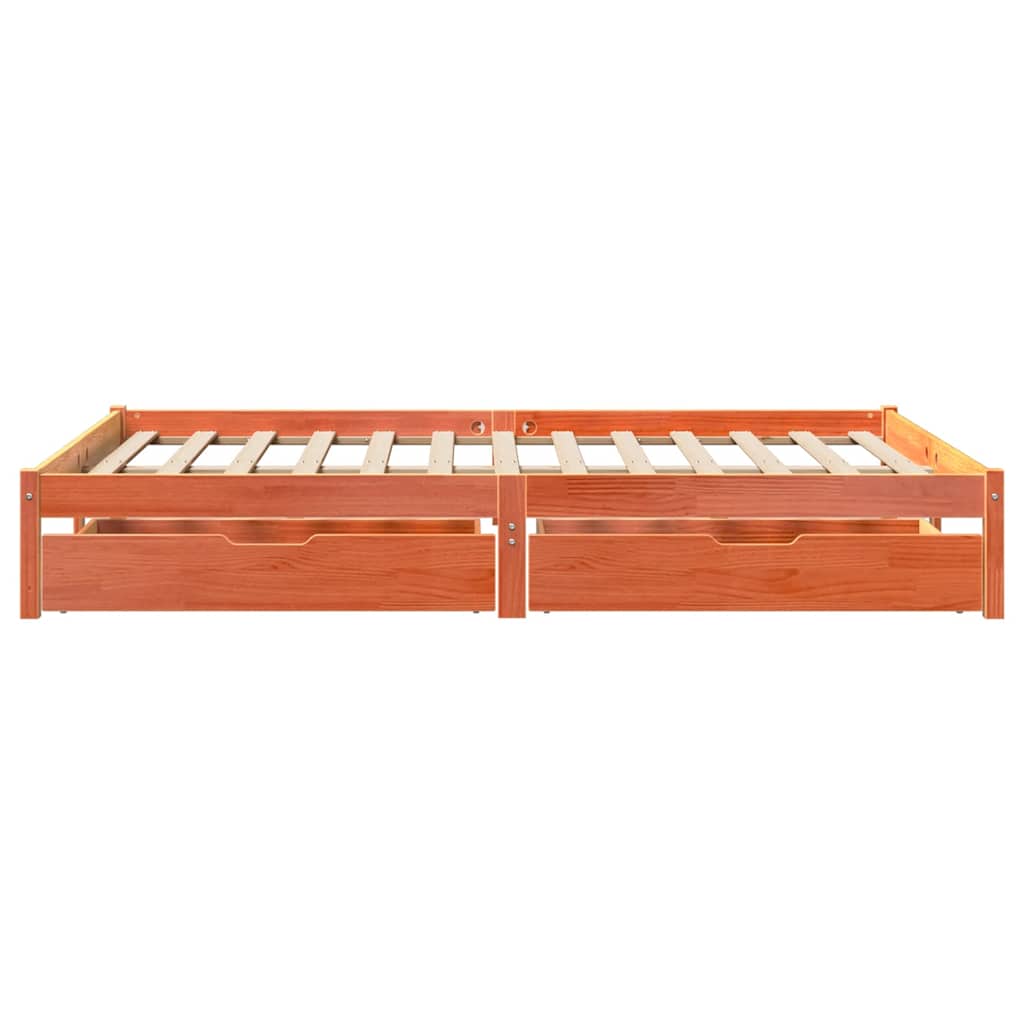 Vidaxl Bed Without Mattress, Waxed Brown, 140X200 Cm, Pine Wood