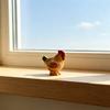 Carving Ornament Chick Hand-Carved Wooden Figurine Mini Desktop Decoration Chick Wood Carving Craft Statue