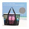Large Capacity Beach Bag Mesh Swim Bag Multifunctional Travel Handbag Shoulder Beach Tote Toys Storage Bag Swimsuit Organizer