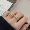 Qian Duoduo~ Medieval Vintage Copper Coin Open Ring Full Of Diamonds, Zircon Heavy Industry Fashion Light Luxury Niche Ring Woman